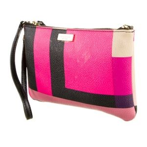 Kate Spade colorblock pattern wristlet